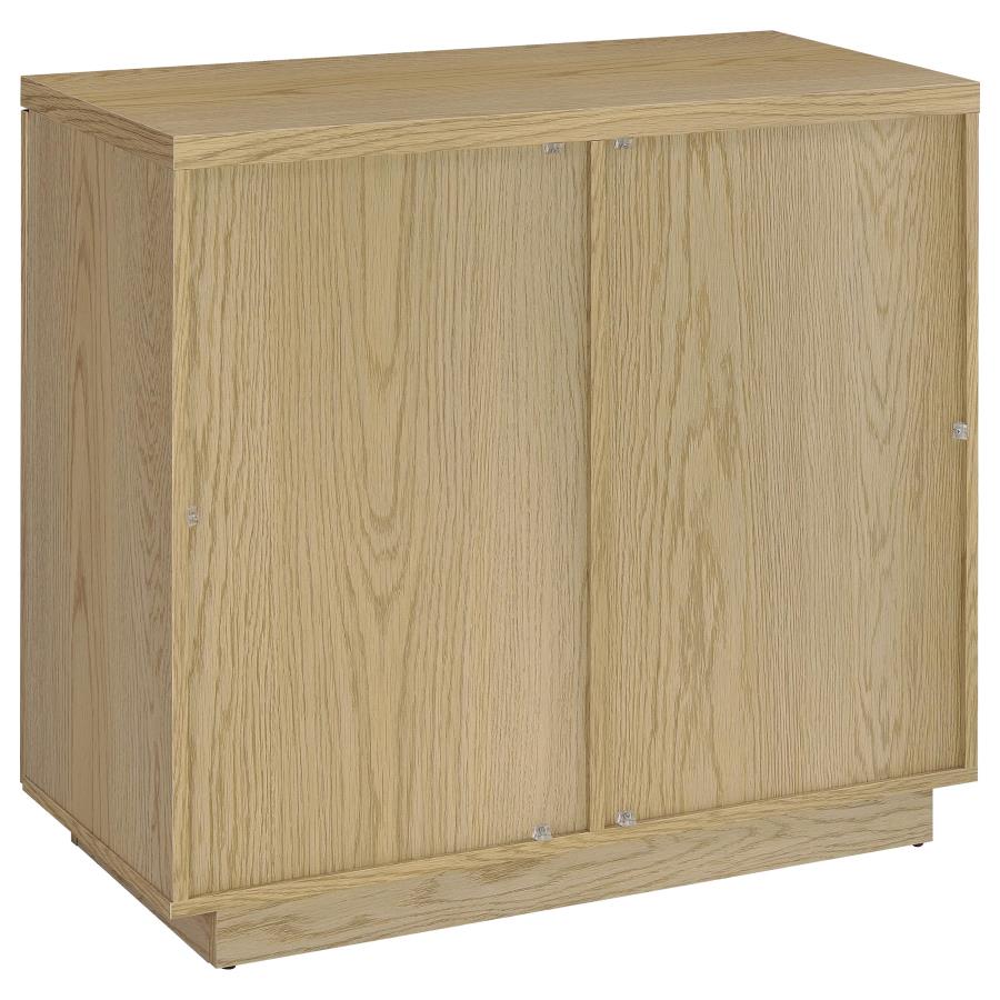 Tilbury 2-Door Glass Front Accent Display Cabinet Light Oak