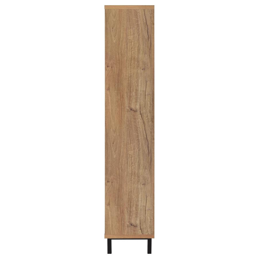 Teller 80-Inch 4-Door Tall Shoe Storage Cabinet Natural Oak
