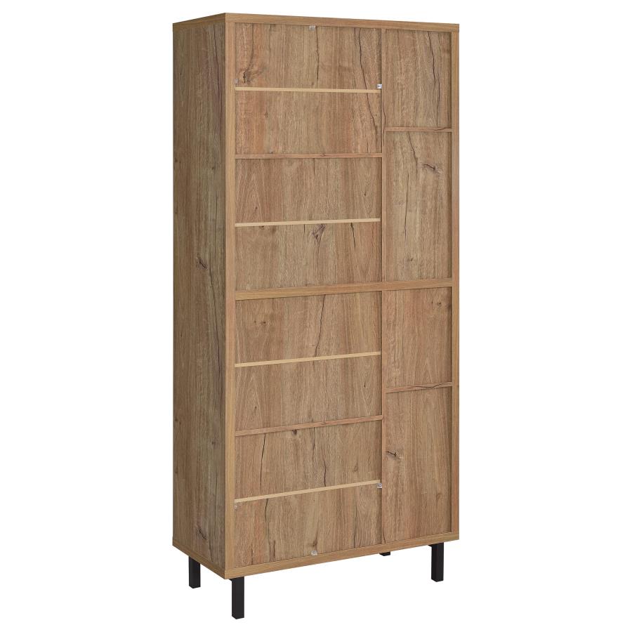 Teller 80-Inch 4-Door Tall Shoe Storage Cabinet Natural Oak