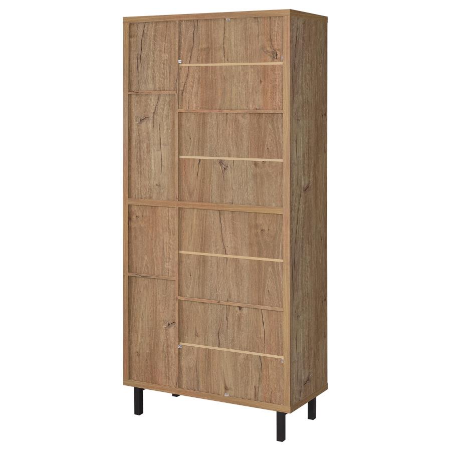 Teller 80-Inch 4-Door Tall Shoe Storage Cabinet Natural Oak