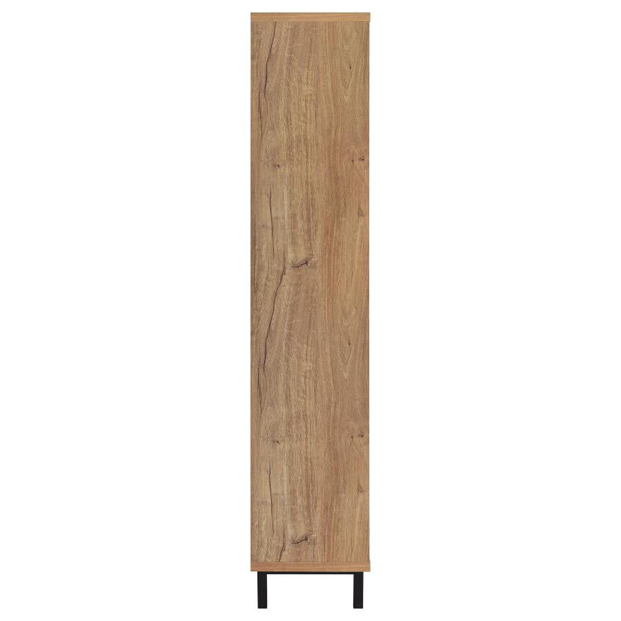 Teller 80-Inch 4-Door Tall Shoe Storage Cabinet Natural Oak