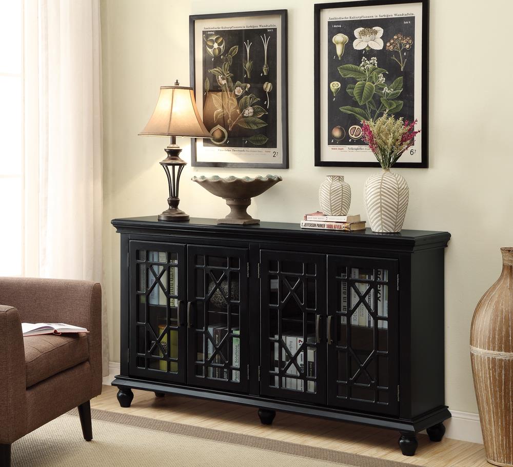 Traditional Black Accent Cabinet - ATL FURNITURE