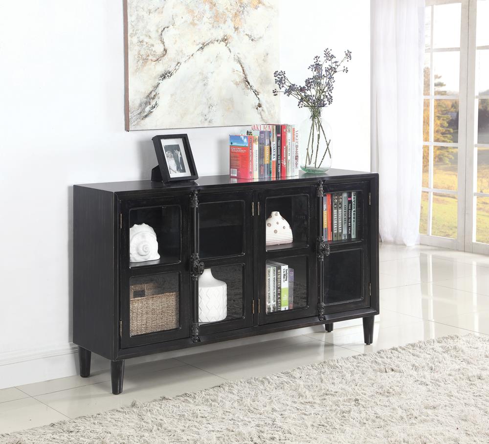 Transitional Black Accent Cabinet - ATL FURNITURE