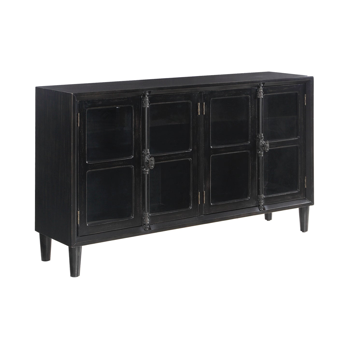 Sylvia 4-door Accent Cabinet Black