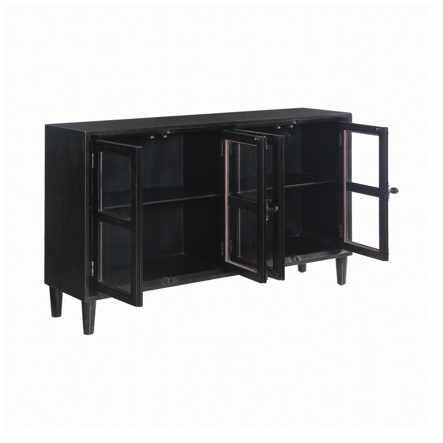 Sylvia 4-door Accent Cabinet Black