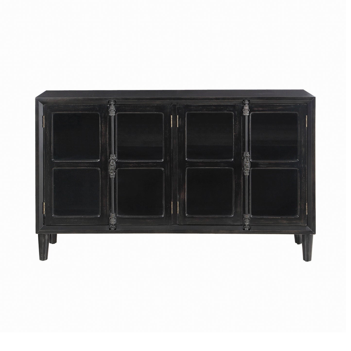 Sylvia 4-door Accent Cabinet Black