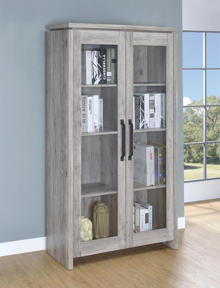 Rustic Grey Curio Cabinet - ATL FURNITURE