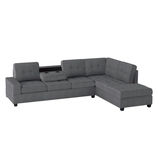 Homelegance - Maston 2 Piece Reversible Sectional With Chaise In Dark Gray - 9507Dgy*Sc - ATL FURNITURE