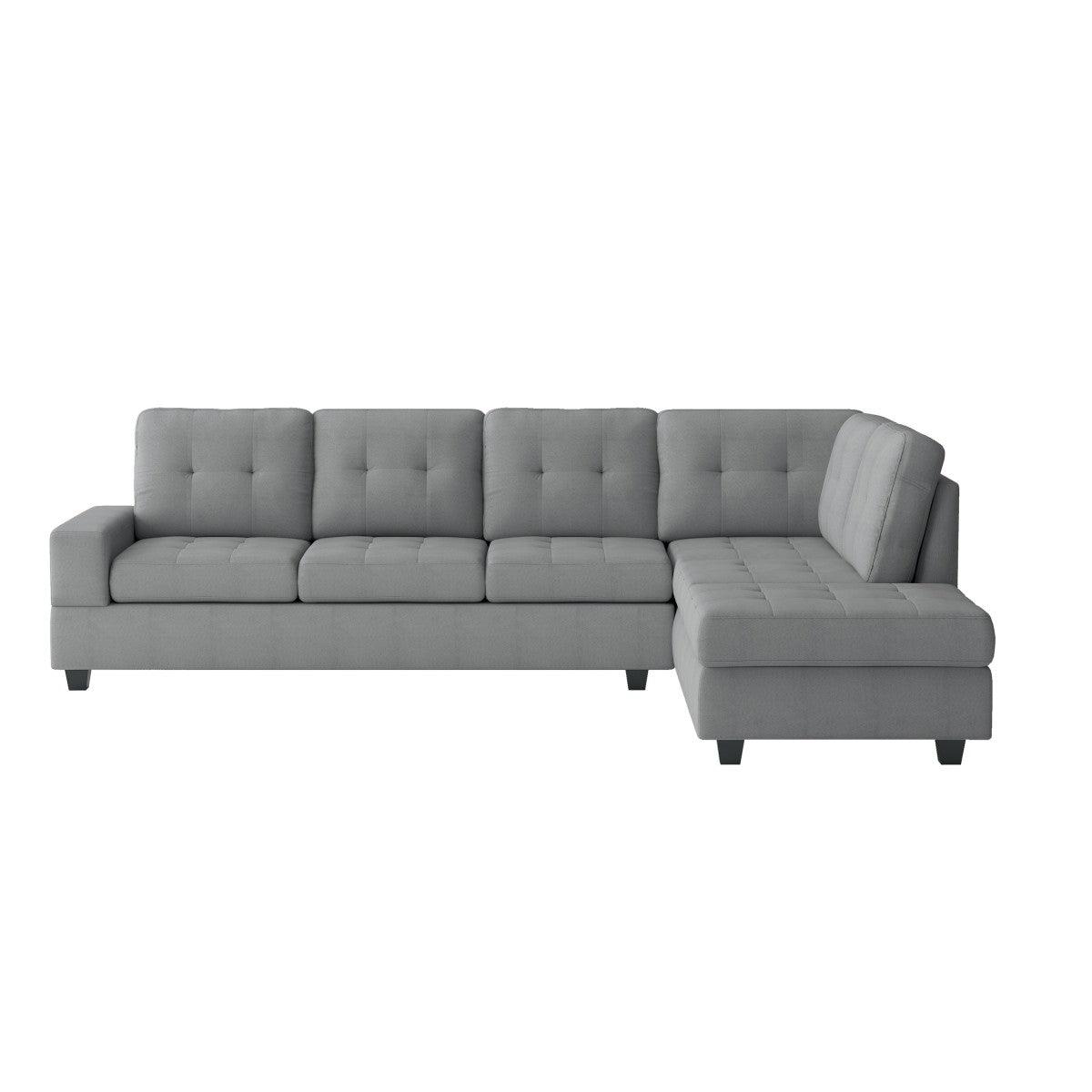 Homelegance - Maston 2 Piece Reversible Sectional With Chaise In Gray - 9507Gry*Sc - ATL FURNITURE