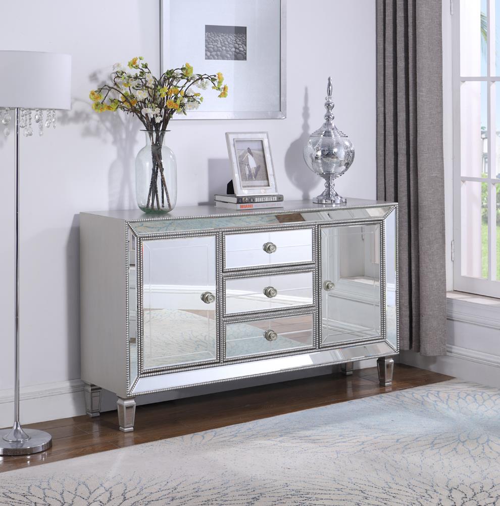 Metallic Platinum Accent Cabinet - ATL FURNITURE