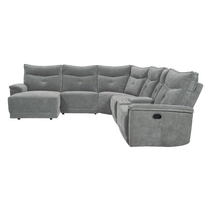 Homelegance - Tesoro 6-Piece Modular Reclining Sectional With Left Chaise In Dark Gray - 9509Dg*65Lrr - ATL FURNITURE