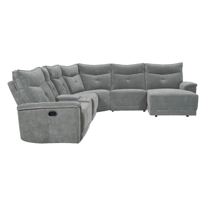 Homelegance - Tesoro 6-Piece Modular Reclining Sectional With Right Chaise In Dark Gray - 9509Dg*6Lr5R - ATL FURNITURE