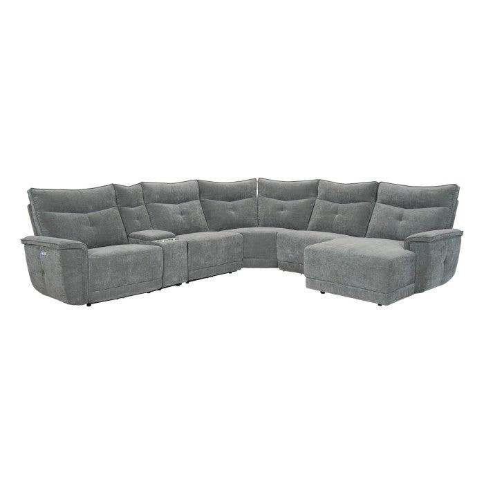 Homelegance - Tesoro 6-Piece Modular Power Reclining Sectional With Power Headrest And Right Chaise In Dark Gray - 9509Dg*6Lrpwh5R - ATL FURNITURE