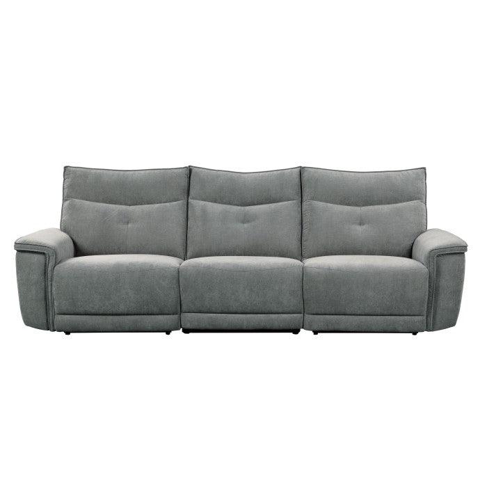 Homelegance - Tesoro Power Double Reclining Sofa With Power Headrests In Dark Gray - 9509Dg-3Pwh* - ATL FURNITURE