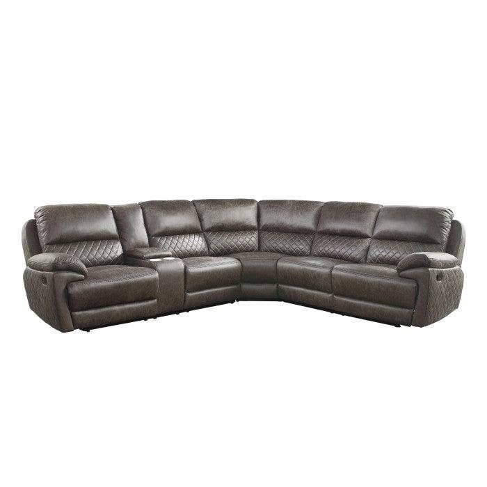 Homelegance - Knoxville 3-Piece Reclining Sectional In Brown - 9510*Sc - ATL FURNITURE