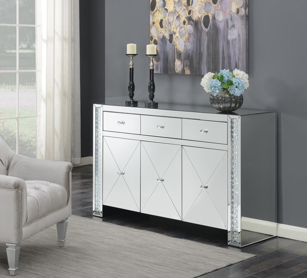 G951100 Contemporary Silver and Black Cabinet - ATL FURNITURE