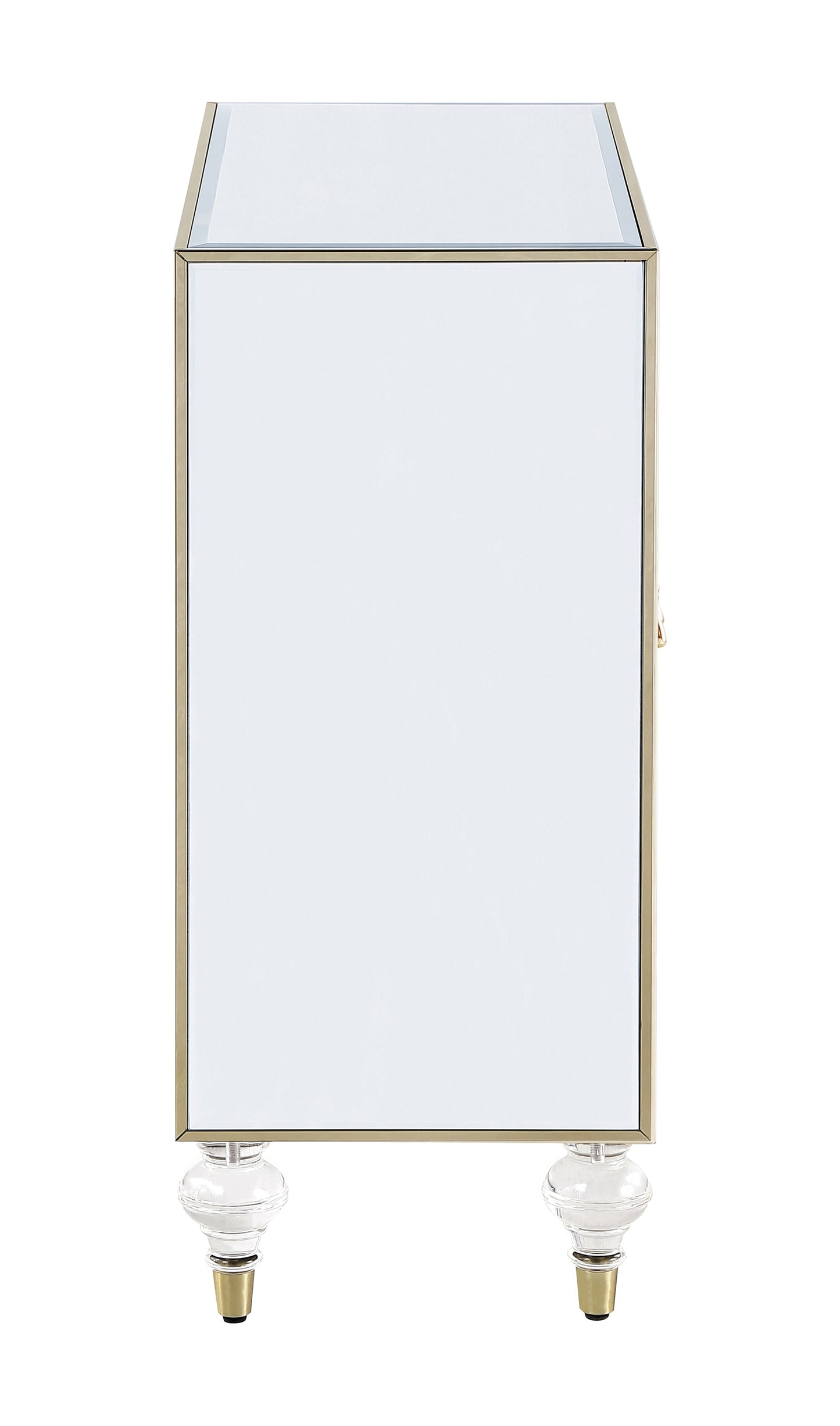 Astilbe 2-door Mirrored Accent Cabinet Silver and Champagne