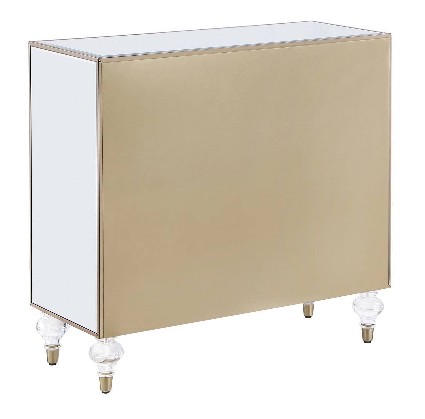 Astilbe 2-door Mirrored Accent Cabinet Silver and Champagne