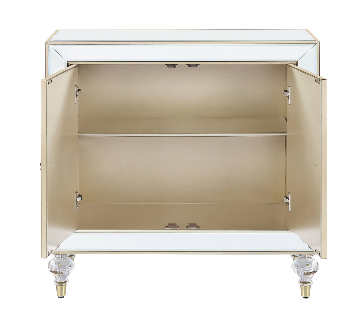 Lupin 2-door Mirrored Storage Accent Cabinet Champagne