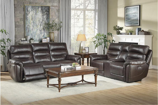 Homelegance - Lance 2 Piece Double Reclining Sofa Set In Brown - 9527Brw-3-2 - ATL FURNITURE