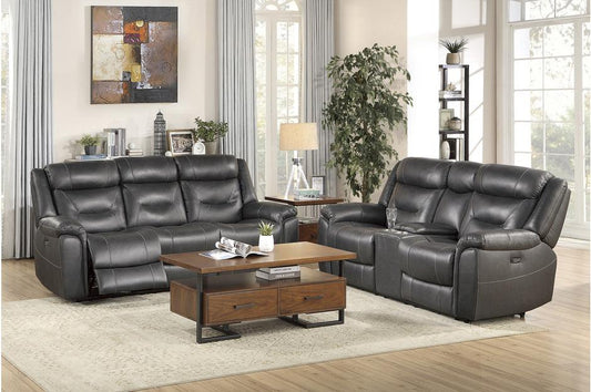 Homelegance - Kennett 2 Piece Double Reclining Sofa Set In Dark Gray - 9528Dgy-3-2 - ATL FURNITURE