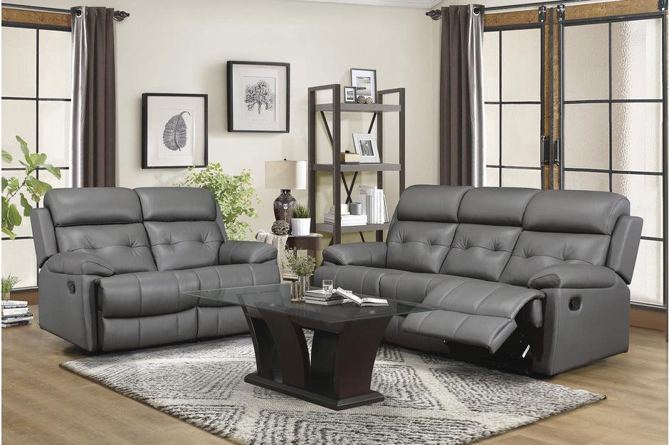 Homelegance - Lambent 2 Piece Double Reclining Sofa Set In Dark Gray - 9529Dgy-3-2 - ATL FURNITURE