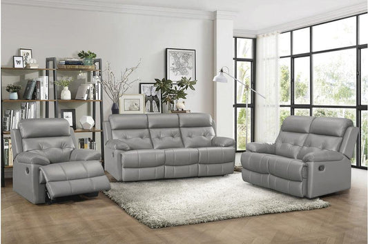 Homelegance - Lambent 3 Piece Double Reclining Sofa Set In Gray - 9529Gry-3-2-1 - ATL FURNITURE