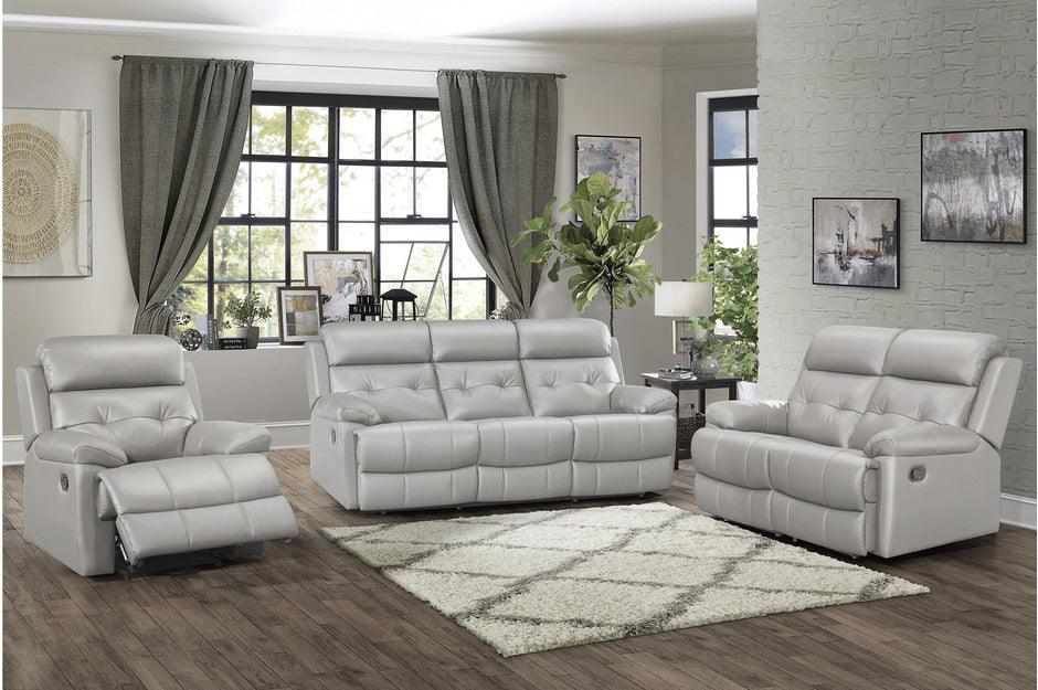 Homelegance - Lambent 3 Piece Double Reclining Sofa Set In Silver Gray - 9529Sve-3-2-1 - ATL FURNITURE