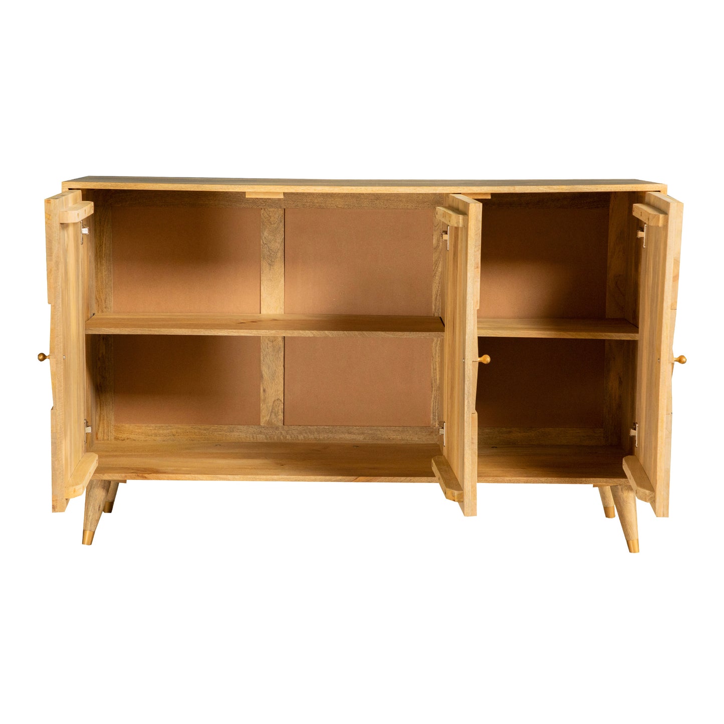 Alyssum Checkered Pattern 3-door Accent Cabinet Natural