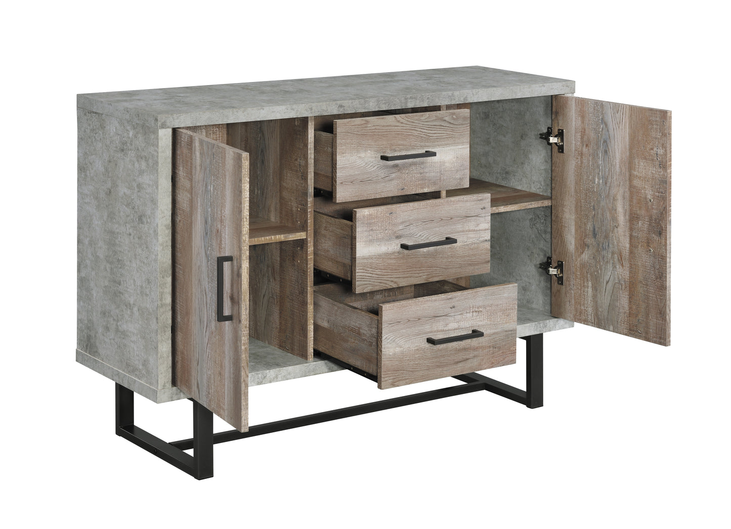 Abelardo 3-drawer Engineered Wood Cabinet Weathered Oak