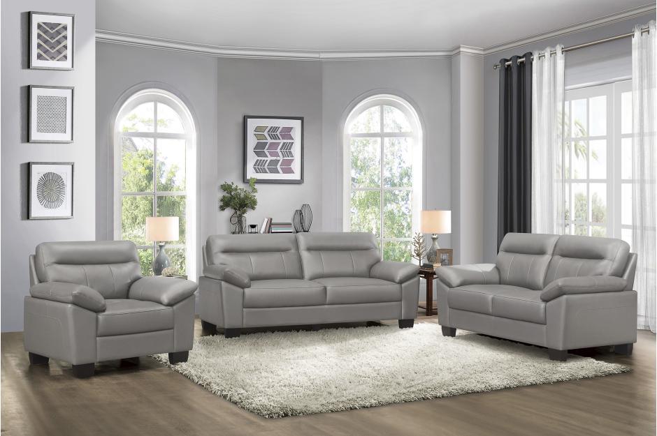 Homelegance - Denizen 3 Piece Sofa Set In Gray - 9537Gry-3-2-1 - ATL FURNITURE