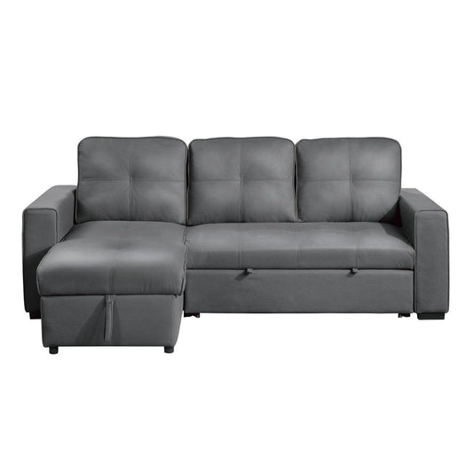 Homelegance - Magnus 2 Piece Reversible Sectional With Pull-Out In Gray - 9569Nfgy*Sc - ATL FURNITURE