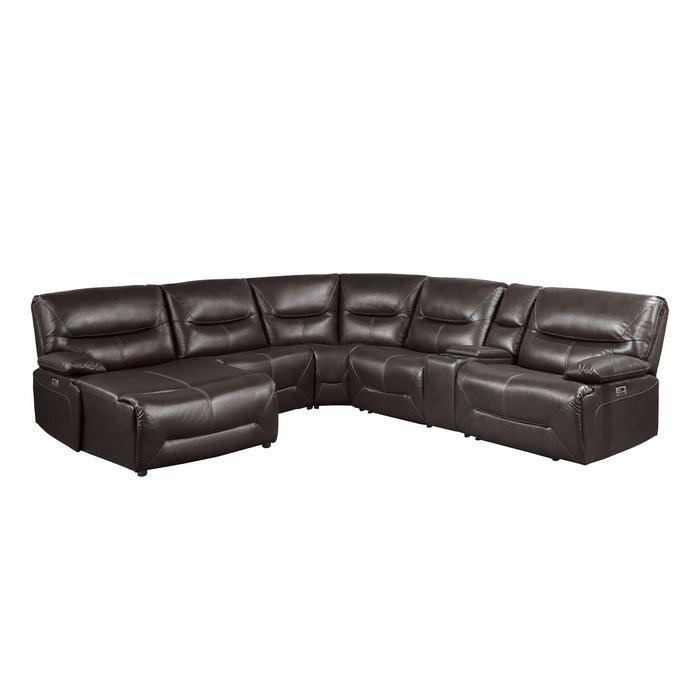 Homelegance - Dyersburg 6-Piece Power Reclining Sectional With Left Chaise In Brown - 9579Brw*6Lcrrpw - ATL FURNITURE