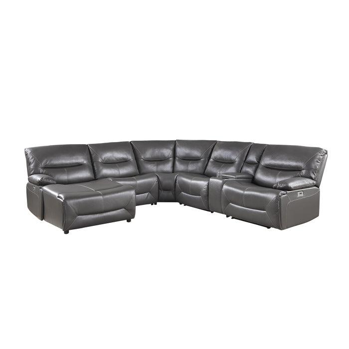 Homelegance - Dyersburg 6-Piece Power Reclining Sectional With Left Chaise In Gray - 9579Gry*6Lcrrpw - ATL FURNITURE