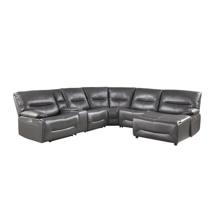 Homelegance - Dyersburg 6-Piece Power Reclining Sectional With Right Chaise In Gray - 9579Gry*6Lrrcpw - ATL FURNITURE