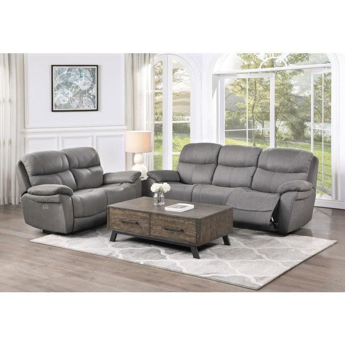 Homelegance - Longvale 2 Piece Power Double Reclining Sofa Set In Gray - 9580Gy*2Pwh - ATL FURNITURE