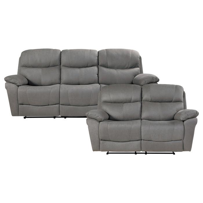 Homelegance - Longvale 2 Piece Double Reclining Sofa Set In Gray - 9580Gy*2 - ATL FURNITURE