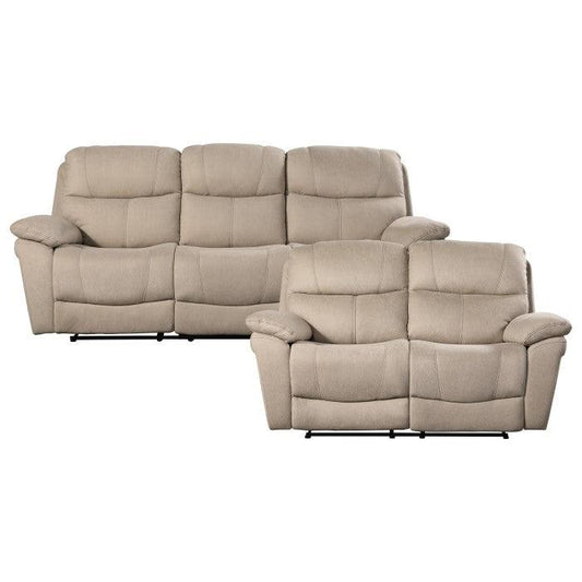 Homelegance - Longvale 2 Piece Double Reclining Sofa Set In Tan - 9580Tn*2 - ATL FURNITURE