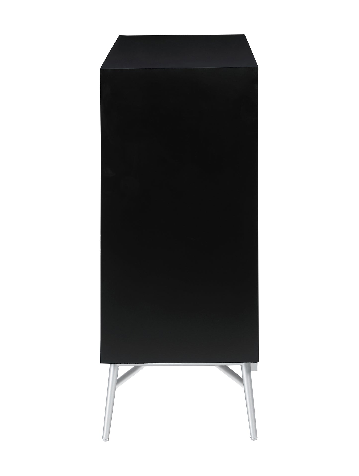 Josie 2-door Wood Sunburst Accent Cabinet Black and Silver