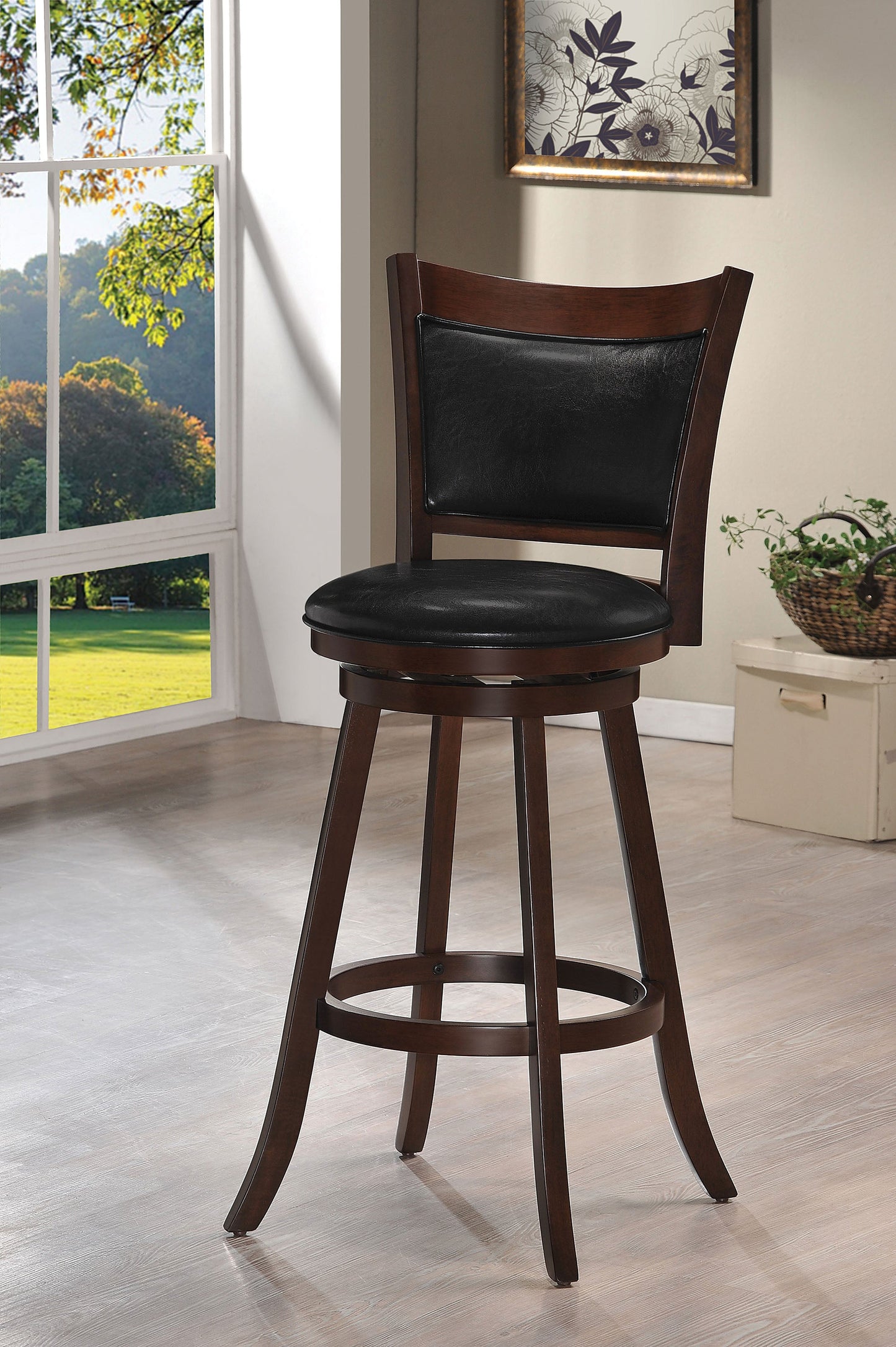 Tabib PU & Cappuccino Bar Chair (1Pc) - ATL FURNITURE