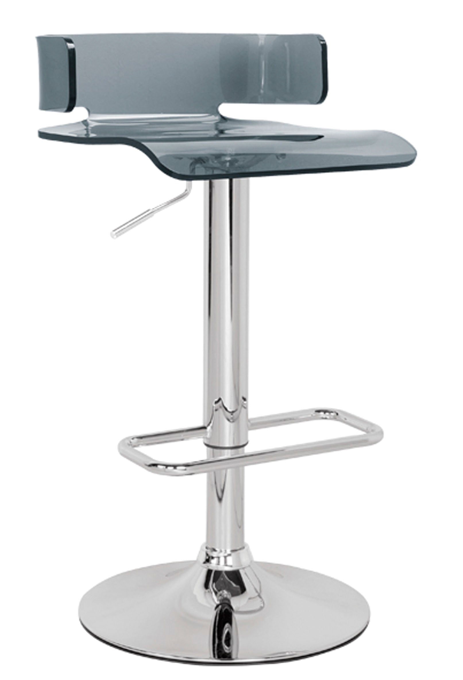 Rania Gray & Chrome Adjustable Stool (1Pc) - ATL FURNITURE