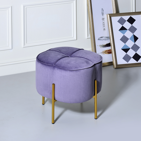 Bergia Lavender Velvet Ottoman - ATL FURNITURE