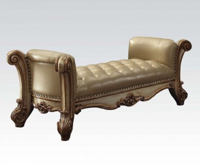 Acme Vendome Upholstered Bench in Gold Patina 96484 - ATL FURNITURE