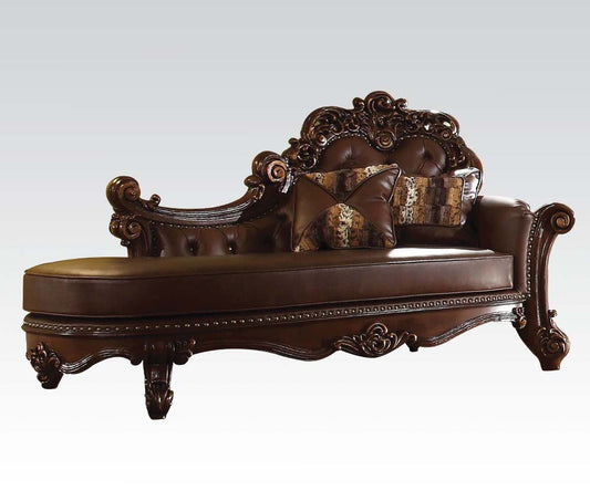 Acme Vendome Chaise in Cherry 96491 - ATL FURNITURE