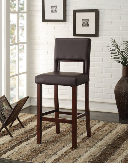 Reiko Espresso PU & Espresso Bar Chair (1Pc) - ATL FURNITURE