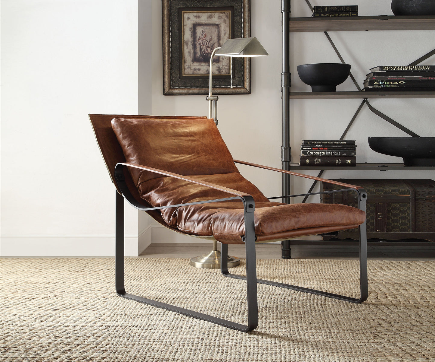 Quoba Cocoa Top Grain Leather Accent Chair - ATL FURNITURE