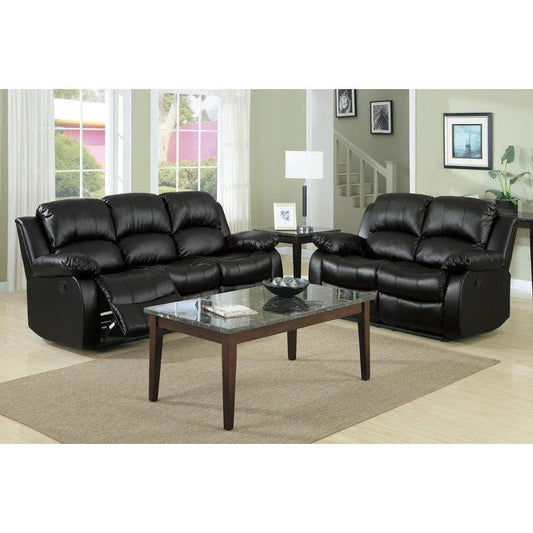 Homelegance - Granley Black 3 Piece Living Room Set - 9700Blk-3-2-1 - ATL FURNITURE