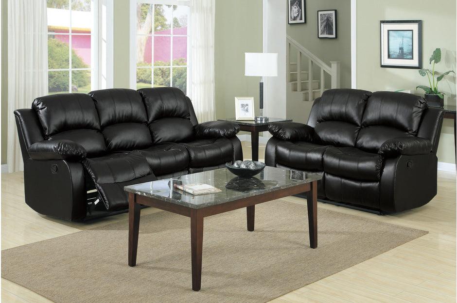 Homelegance - Granley Black Double Reclining Sofa - 9700Blk-3 - ATL FURNITURE