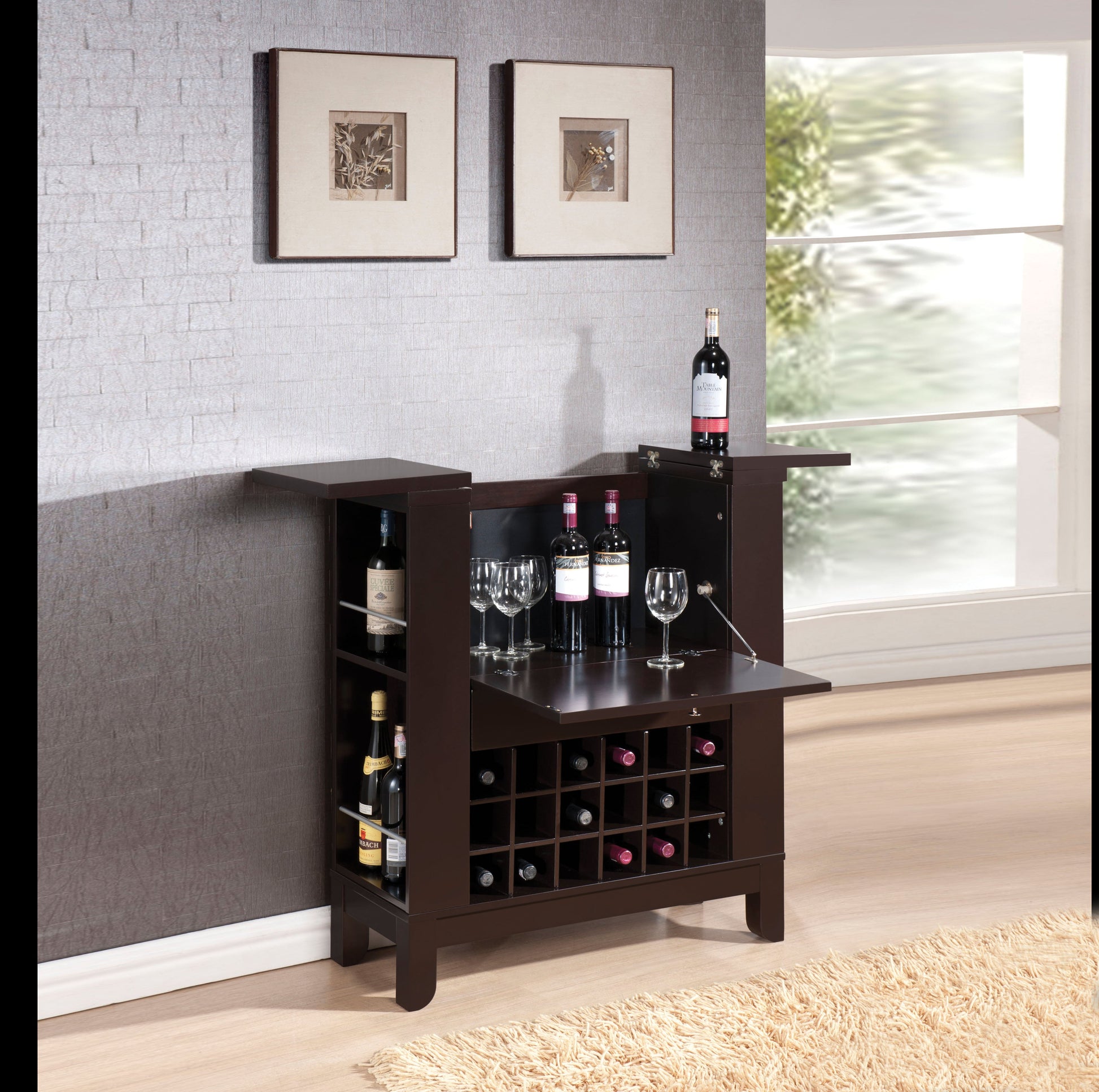 Nelson Wenge Wine Cabinet - ATL FURNITURE