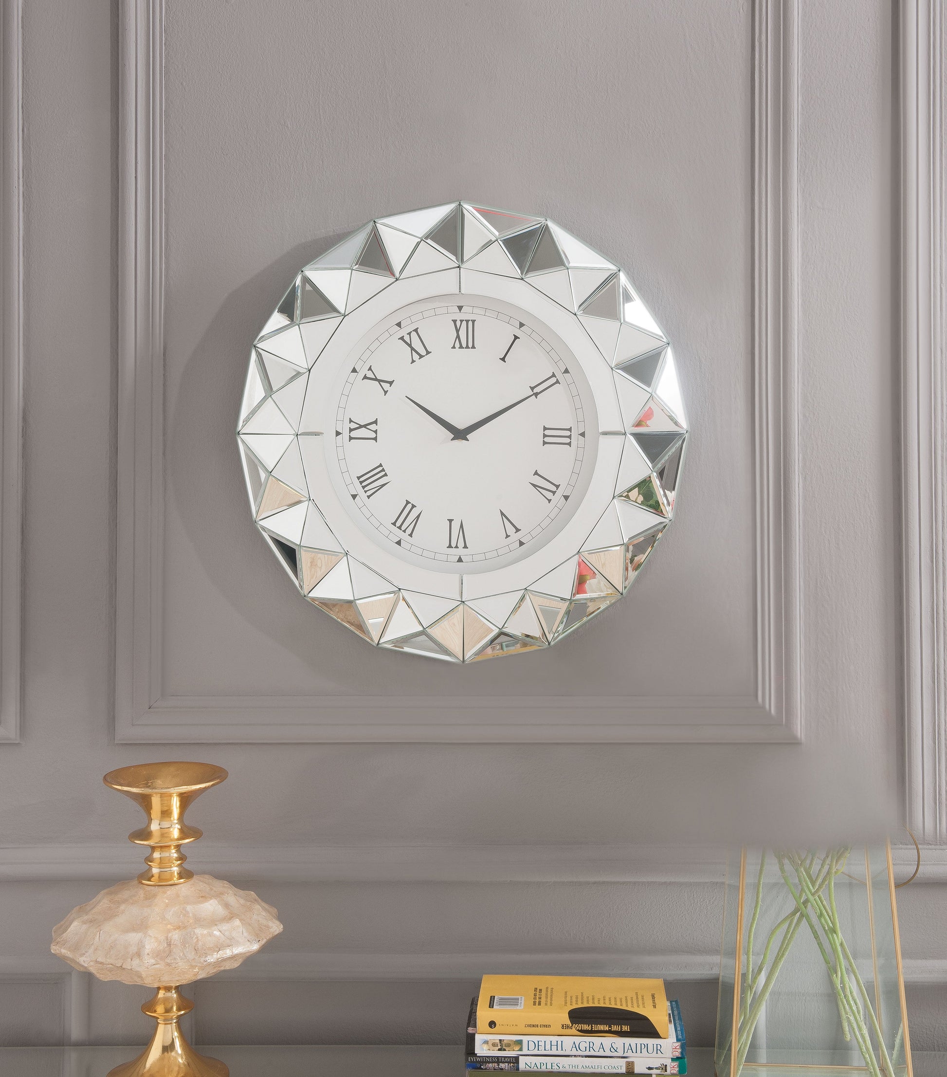 Nyoka Mirrored Wall Clock - ATL FURNITURE